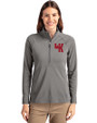 Western Kentucky Hilltoppers College Vault Cutter & Buck Adapt Eco Knit Stretch Recycled Womens Half Zip Pullover Elemental Grey Front