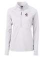 Louisville Cardinals College Vault Cutter & Buck Adapt Eco Knit Stretch Recycled Womens Half Zip Pullover White Mannequin