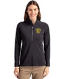 Missouri Tigers College Vault Cutter & Buck Adapt Eco Knit Stretch Recycled Womens Half Zip Pullover Black Front