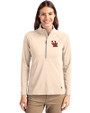 Ole Miss Rebels College Vault Cutter & Buck Adapt Eco Knit Stretch Recycled Womens Half Zip Pullover Wheat Front