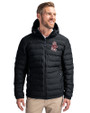 Washington State Cougars College Vault Cutter & Buck Mission Ridge Repreve® Eco Insulated Mens Puffer Jacket Black Front