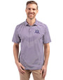 Northwestern Wildcats College Vault Cutter & Buck Virtue Eco Pique Stripe Recycled Mens Big and Tall Polo College Purple Front