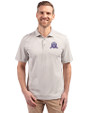 Northwestern Wildcats College Vault Cutter & Buck Virtue Eco Pique Stripe Recycled Mens Big and Tall Polo Polished Medium Gray Front