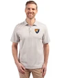 Illinois Fighting Illini College Vault Cutter & Buck Virtue Eco Pique Stripe Recycled Mens Big and Tall Polo Polished Medium Gray Front