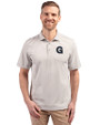 Gonzaga Bulldogs College Vault Cutter & Buck Virtue Eco Pique Stripe Recycled Mens Big and Tall Polo Polished Medium Gray Front
