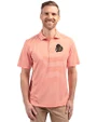 Oregon State Beavers College Vault Cutter & Buck Virtue Recycled Stripe Featherlight Pique Mens Big & Tall Polo College Orange Front