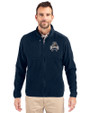 Utah State Aggies College Vault Cutter & Buck Cascade Eco Sherpa Mens Big & Tall Fleece Jacket Navy Blue Front