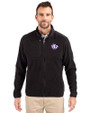 Texas Christian Horned Frogs College Vault Cutter & Buck Cascade Eco Sherpa Mens Big & Tall Fleece Jacket Black Front