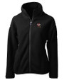 Louisville Cardinals College Vault Cutter & Buck Cascade Eco Fleece Womens Full Zip Jacket Black Mannequin