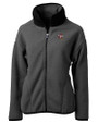 Louisville Cardinals College Vault Cutter & Buck Cascade Eco Fleece Womens Full Zip Jacket Elemental Grey/Black Mannequin