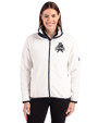 Utah State Aggies College Vault Cutter & Buck Cascade Eco Fleece Womens Full Zip Jacket Shell/Navy Blue Front