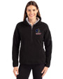 Delaware Fightin' Blue Hens College Vault Cutter & Buck Cascade Eco Fleece Womens Pullover Jacket Black Front