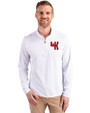 Western Kentucky Hilltoppers College Vault Cutter & Buck Virtue Eco Pique Recycled Quarter Zip Mens Big & Tall Pullover White Front