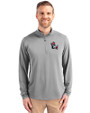 NC State Wolfpack College Vault Cutter & Buck Virtue Eco Pique Recycled Quarter Zip Mens Big & Tall Pullover Polished Medium Gray Front