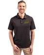 George Mason Patriots College Vault Cutter & Buck Virtue Eco Pique Tile Print Recycled Mens Big & Tall Polo Black Front