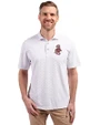 Washington State Cougars College Vault Cutter & Buck Virtue Eco Pique Tile Print Recycled Mens Big & Tall Polo White Front