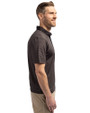 TCU Horned Frogs Cutter & Buck Virtue Eco Pique Micro Stripe Recycled Mens Polo Black/Elemental Grey Side