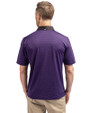 TCU Horned Frogs Cutter & Buck Virtue Eco Pique Micro Stripe Recycled Mens Polo College Purple/Black Back