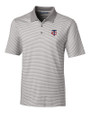 Minnesota Twins Cutter & Buck Forge Tonal Stripe Stretch Mens Big and Tall Polo Polished Medium Gray Mannequin