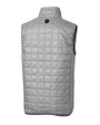 Minnesota Twins Cutter & Buck Rainier PrimaLoft® Mens Big and Tall Eco Insulated Full Zip Puffer Vest Polished Medium Gray Mannequin Back
