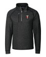 Minnesota Twins Cutter & Buck Mainsail Sweater-Knit Mens Big and Tall Half Zip Pullover Jacket Charcoal Heather Mannequin
