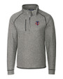 Minnesota Twins Cutter & Buck Mainsail Sweater-Knit Mens Big and Tall Half Zip Pullover Jacket Polished Heather Mannequin