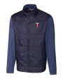 Minnesota Twins Cutter & Buck Stealth Hybrid Quilted Mens Full Zip Windbreaker Jacket Liberty Navy Mannequin