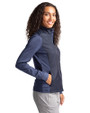 Minnesota Twins Stars & Stripes Cutter & Buck Stealth Hybrid Quilted Womens Full Zip Windbreaker Jacket Liberty Navy Side