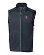 Minnesota Twins Cutter & Buck Mainsail Sweater-Knit Mens Full Zip Vest Liberty Navy Heather Mannequin