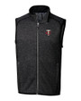 Minnesota Twins Cutter & Buck Mainsail Sweater-Knit Mens Big and Tall Full Zip Vest Charcoal Heather Mannequin