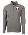 Minnesota Twins Cutter & Buck Adapt Recycled Soft Knit Stretch  Mens Quarter Zip Pullover Elemental Grey Mannequin