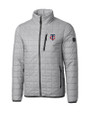Minnesota Twins Cutter & Buck Rainier PrimaLoft® Mens Eco Insulated Full Zip Puffer Jacket Polished Medium Gray Mannequin