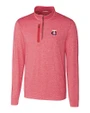 Minnesota Twins Cutter & Buck Stealth Heathered Quarter Zip Mens Pullover Cardinal Red Mannequin
