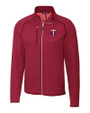 Minnesota Twins Cutter & Buck Mainsail Sweater-Knit Mens Full Zip Jacket Cardinal Red Heather Mannequin