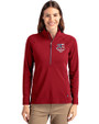 Minnesota Twins Stars & Stripes Cutter & Buck Adapt Eco Knit Stretch Recycled Womens Half Zip Pullover Cardinal Red Front