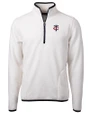 Minnesota Twins Cutter & Buck Cascade Eco Fleece Mens Quarter Zip Jacket Shell/Navy Blue Mannequin