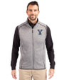 Yale Bulldogs Cutter & Buck Mainsail Sweater-Knit Mens Full Zip Vest Polished Heather Front