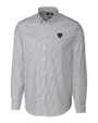 DePaul Blue Demons Cutter & Buck Stretch Oxford Stripe Mens Long Sleeve Dress Shirt Charcoal Mannequin