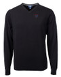 DePaul Blue Demons Cutter & Buck Lakemont Tri-Blend Mens V-Neck Pullover Sweater Black Mannequin
