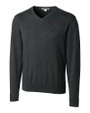 DePaul Blue Demons Cutter & Buck Lakemont Tri-Blend Mens V-Neck Pullover Sweater Charcoal Heather Mannequin