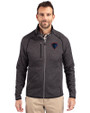 DePaul Blue Demons Cutter & Buck Mainsail Sweater-Knit Mens Big and Tall Full Zip Jacket Charcoal Heather Front