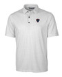 DePaul Blue Demons Cutter & Buck Pike Double Dot Print Stretch Mens Big and Tall Polo Charcoal Mannequin