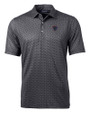 DePaul Blue Demons Cutter & Buck Pike Banner Print Stretch Mens Polo Black Mannequin