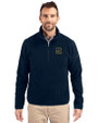 ETSU Buccaneers Cutter & Buck Cascade Eco Sherpa Fleece Mens Big & Tall Quarter Zip Jacket Navy Blue Front