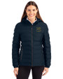 ETSU Buccaneers Cutter & Buck Mission Ridge Repreve® Eco Insulated Womens Puffer Jacket Navy Blue Front