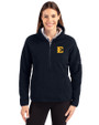 ETSU Buccaneers Cutter & Buck Cascade Epic Comfort Recycled Sherpa Fleece Womens Pullover Jacket Navy Blue Front