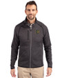 ETSU Buccaneers Cutter & Buck Mainsail Sweater-Knit Mens Big and Tall Full Zip Jacket Charcoal Heather Front