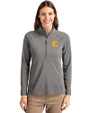 ETSU Buccaneers Cutter & Buck Adapt Recycled Soft Knit Stretch Womens Half Zip Pullover Elemental Grey Front