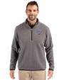 SMU Mustangs Cutter & Buck Cascade Eco Fleece Mens Quarter Zip Jacket Elemental Grey/Black Front
