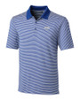SMU Mustangs Cutter & Buck Forge Tonal Stripe Stretch Mens Big and Tall Polo Tour Blue Mannequin